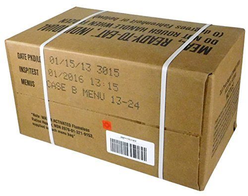 MREs (Meals Ready-to-Eat) Box B, Genuine U.S. Military Surplus, Menus 13-24